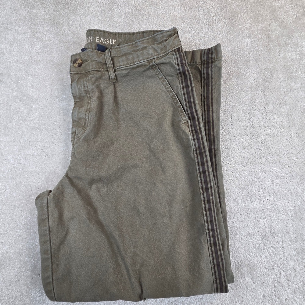 American Eagle x Ziegler Sisters High Rise Baggy Wide Leg Olive Pants 10 Short